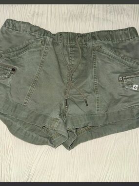 Volcom Olive Green Cargo Drawstring Women's Shorts